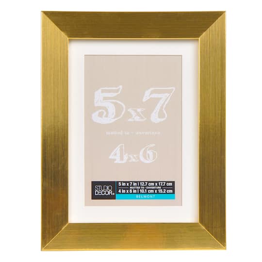 Studio Decor; Gold Metallic Belmont Frame with Mat by Studio Décor®; Category:Single Opening; Image:1